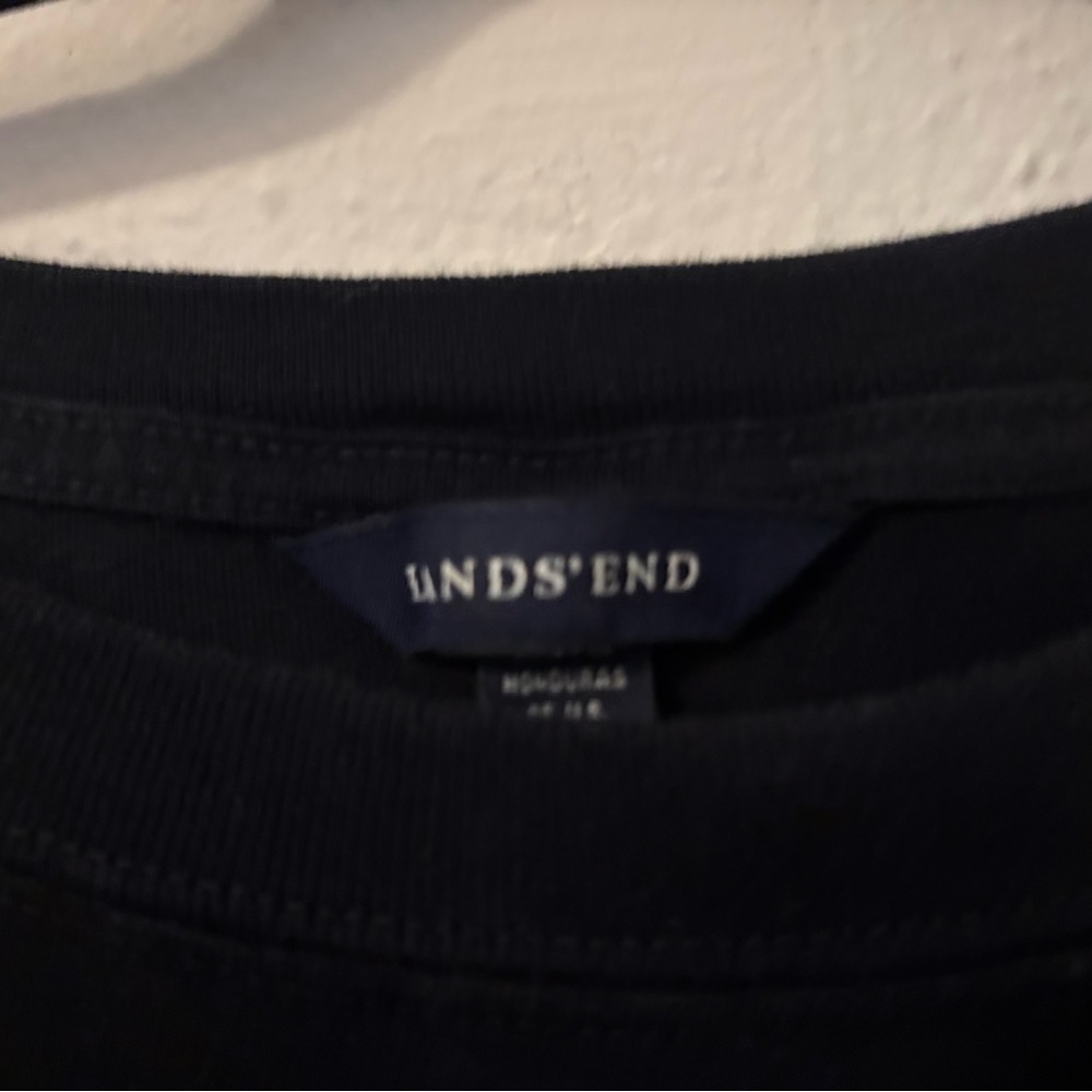 Lands' End Classic Black Short Sleeve Tee - Picture 2 of 2